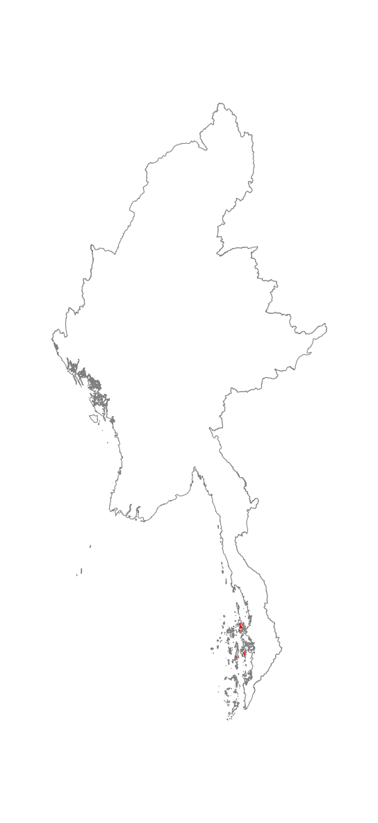 Map of the ecosystem Tanintharyi island rainforest